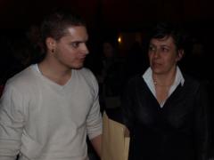 Vuc Jovanovic (miglior attore in 'Neve rossa') con Maria Cristina Ferrari del direttivo NCF.